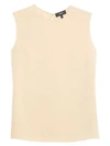 Theory Straight Silk Shell Top In Light Camel