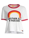Aviator Nation Paradise Rainbow Bf Tee In White Red
