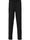 Prada Drawstring Waist Trousers In Schwarz