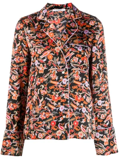 Derek Lam 10 Crosby Long Sleeve Paisley Print Pajama Shirt In Black