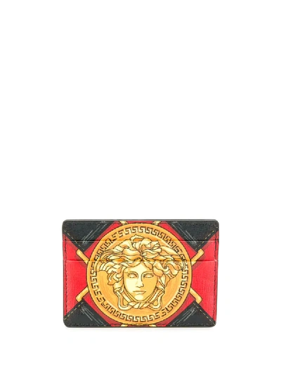 Versace Harness Print Wallet - K016h Black In Red