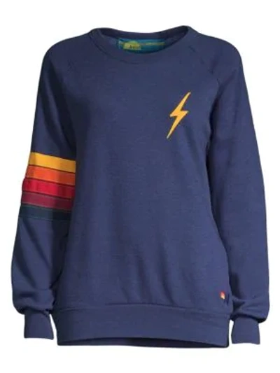 Aviator Nation Bolt Stitch Sweatshirt In Poseidon