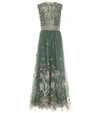 COSTARELLOS EMBROIDERED TULLE GOWN,P00390359