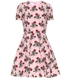 VALENTINO FLORAL SILK AND WOOL-BLEND DRESS,P00407879