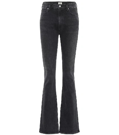 Citizens Of Humanity Black Georgia High-rise Flared Jeans In Nero