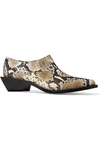 REJINA PYO DOLORES SNAKE-EFFECT LEATHER ANKLE BOOTS