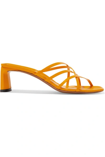 Neous Mannia Leather Sandals In Orange