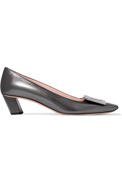 Roger Vivier Belle Vivier Decollete Metallic Leather Pumps In Bronze