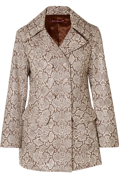 Alexa Chung Snake-effect Faux Leather Jacket In Snake Print
