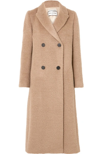 Paul & Joe Double-breasted Brushed-felt Coat In Camel