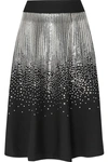 GIVENCHY SEQUIN-EMBELLISHED STRETCH WOOL-BLEND MIDI SKIRT