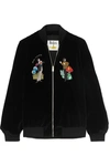 STELLA MCCARTNEY THE BEATLES EMBROIDERED COTTON-VELVET BOMBER JACKET