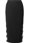 Off-white Diagonal Stripe Athletic Midi Skirt In Black