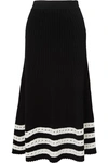 ALEXANDER MCQUEEN POINTELLE-TRIMMED CABLE-KNIT MIDI SKIRT