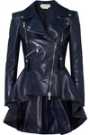 ALEXANDER MCQUEEN LEATHER PEPLUM BIKER JACKET