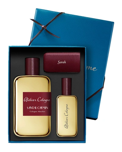 Atelier Cologne Santal Carmin Cologne Absolue, 200 ml With Personalized Travel Spray, 1.0 Oz./ 30 ml In Blue/grey