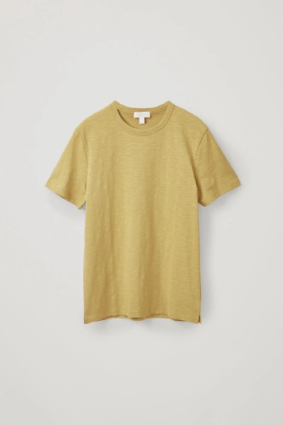Cos Relaxed Jersey T-shirt In Yellow