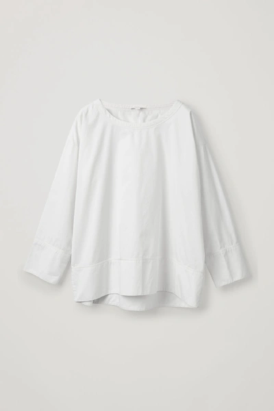 Cos Oversized Cotton Blouse In White