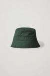 Cos Topstitched Bucket Hat In Green