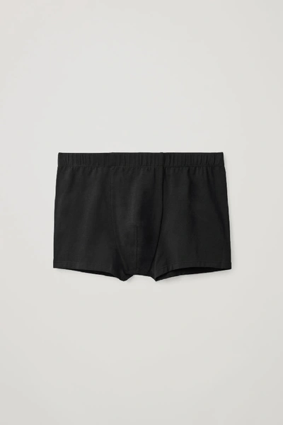 Cos Cotton-jersey Boxers In Black