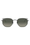 Ray Ban Ray-ban Mens Black Rb3548n Hexagonal Sunglasses In Gunmetal/ Grey Gradient