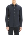 Theory Sylvain Structure Knit Regular Fit Shirt In Eclipse