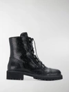 Giuseppe Zanotti Anphibio Thora In Python Printed Leather In Black