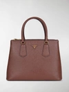 Prada Galleria Top Handle Bag In Brown