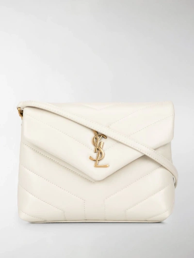 Saint Laurent Monogrammed Envelope Shoulder Bag In White ,gold