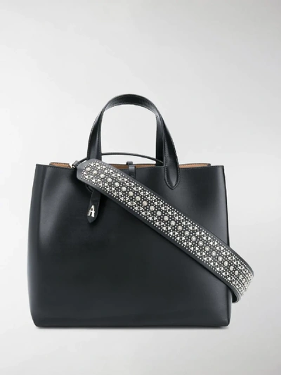 Alaïa Studded Strap Tote In Black