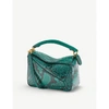 LOEWE Puzzle mini snake-effect leather shoulder bag