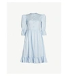 BATSHEVA PRAIRIE PUFFED-SLEEVE COTTON-POPLIN DRESS