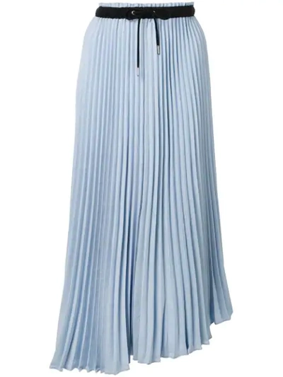 Proenza Schouler Pleated Asymmetric Midi Skirt In Sky