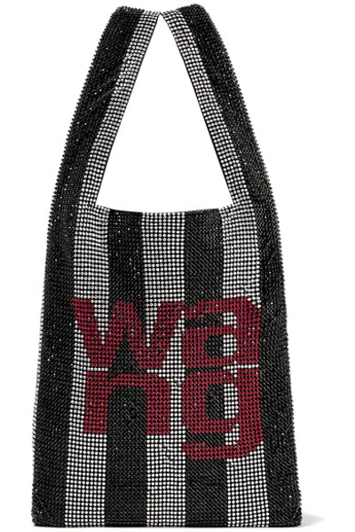 Alexander Wang Wangloc Mini Crystal-embellished Mesh Tote In White,black,red