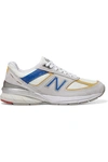 NEW BALANCE 990V5 SUEDE, MESH AND FAUX LEATHER SNEAKERS