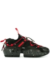 Jimmy Choo Black/red Diamond Trail Low-top Sneakers, Brand Size 39 In Black /red