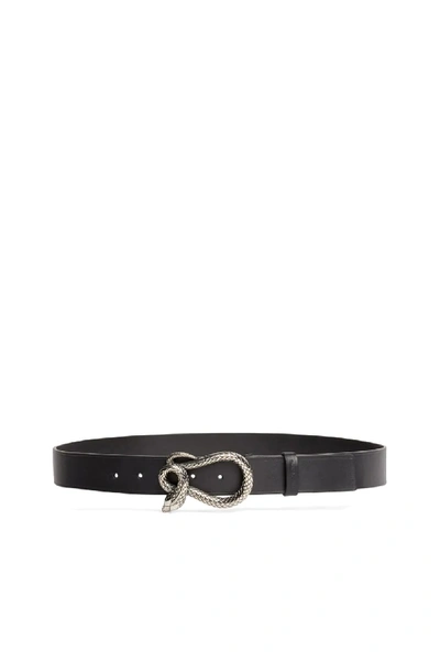 Roberto Cavalli Snake Buckle Belt In Black