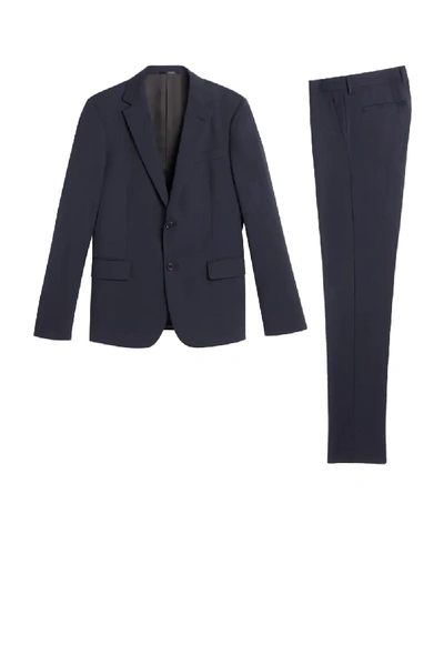 Roberto Cavalli Wool And Silk Slim Fit Suit In Blue