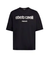 ROBERTO CAVALLI BLACK LOGO T-SHIRT,12924734