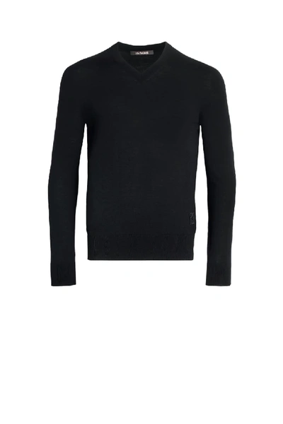 Roberto Cavalli Black V Neck Wool Sweater