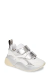 Stella Mccartney Eclypse Hook-and-loop Sneaker In White/ Silver