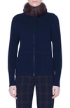 AKRIS CASHMERE CARDIGAN WITH REMOVABLE GENUINE SABLE FUR COLLAR,404301222803
