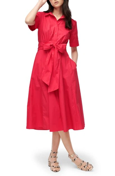 j crew tie waist shirt dress Tie-waist Shirt-dress In Cotton Poplin For Women