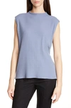 Eileen Fisher Rib Mock Neck Tank In Chambray