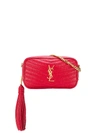 Saint Laurent Leather Monogramme Mini Lou Crossbody Bag In Rouge Eros