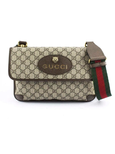 Gucci Gg Supreme Canvas Messenger Bag In Beige