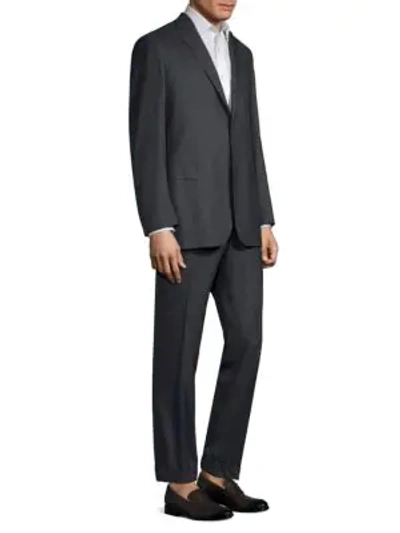 Brioni Pinstripe Slim-fit Wool Suit In Midnight