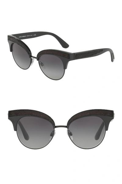 Dolce & Gabbana 50mm Embellished Cat Eye Sunglasses In Black