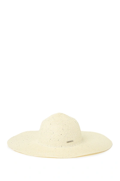 Calvin Klein Sequin Straw Sun Hat In Ivory