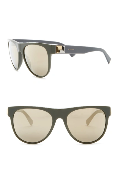Versace 57mm Square Sunglasses In Military Green